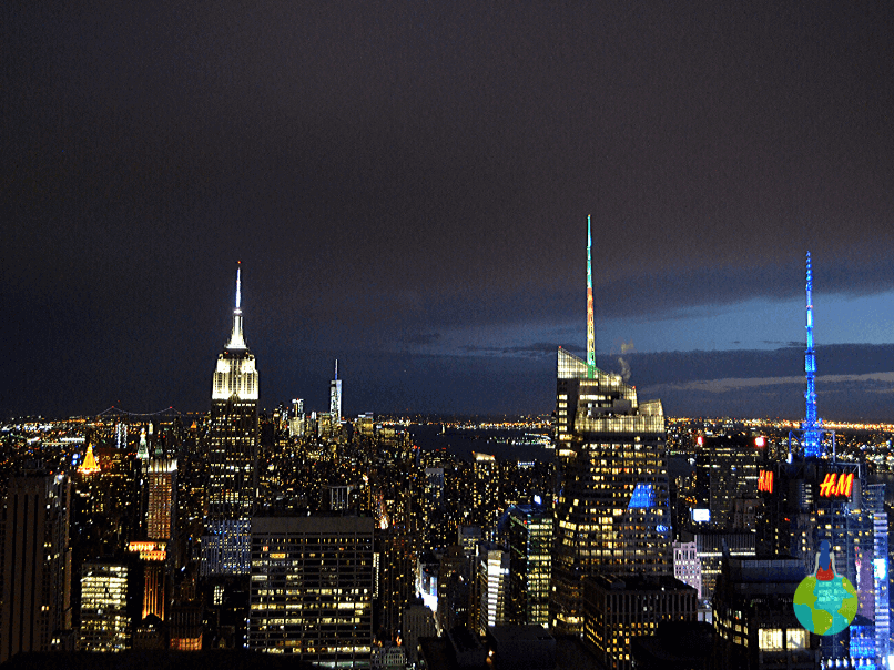 Manhattan văzut noaptea de pe Top of the Rock - Rockefeller Center