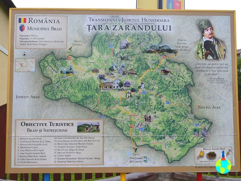 Țara Zarandului - Harta exploatărilor miniere din Apuseni